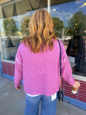 Staccato Pink Stitched Cardigan