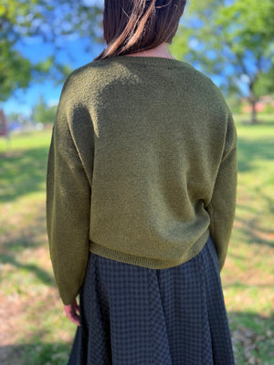 Staccato Olive Western Horse Button Up Cardigan