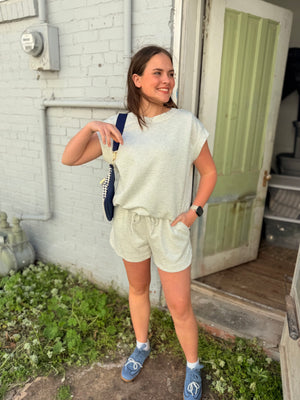 Oddi Grey Scuba Drawstring  Shorts