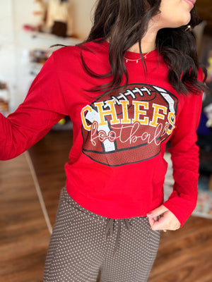 Chiefs Football Red Long Sleeve Tee