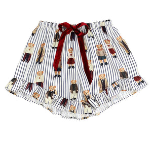 Bella Sleep Blue Striped Bear Short Set Pajamas