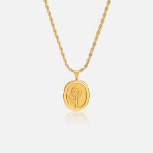 18K Stainless Steel Rose Necklace