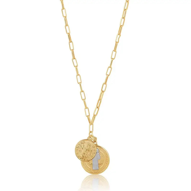 Sahira St. Benedict Coin Necklace