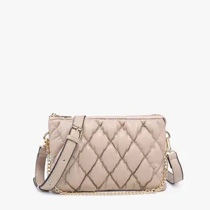 Jen & Co Izzy Puffer Quilted Crossbody w/ Chain