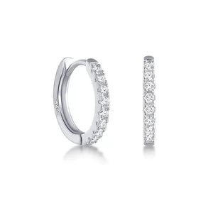 Sahira Silver Pave Huggies