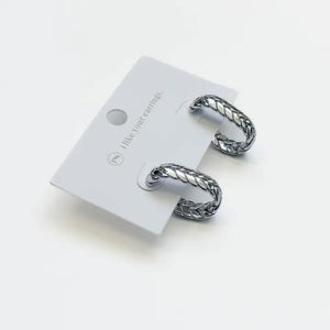 Pretty Simple Braided Oval Hoop Earrings