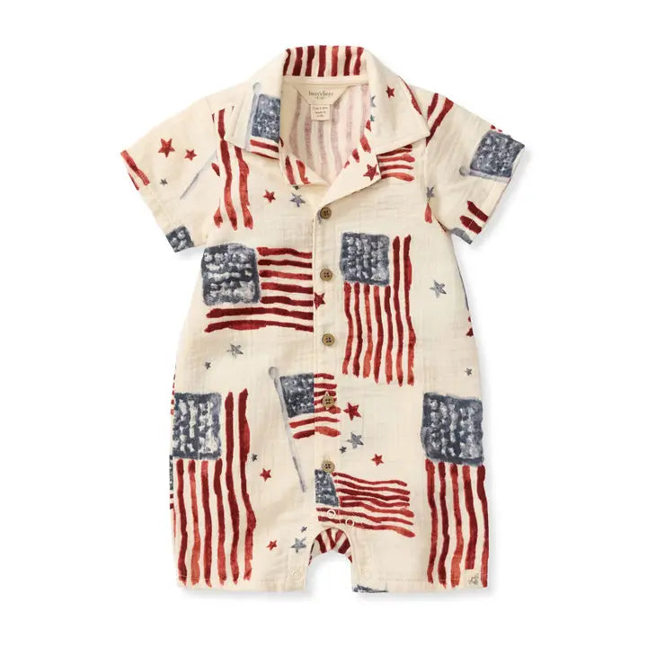 Burt's Bees Baby American Flag Baby Boy Romper