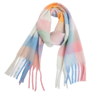 Chunky Plaid Mohair Scarf