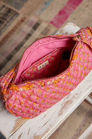 Pol Pink + Yellow Essential Quilted Floral Bag