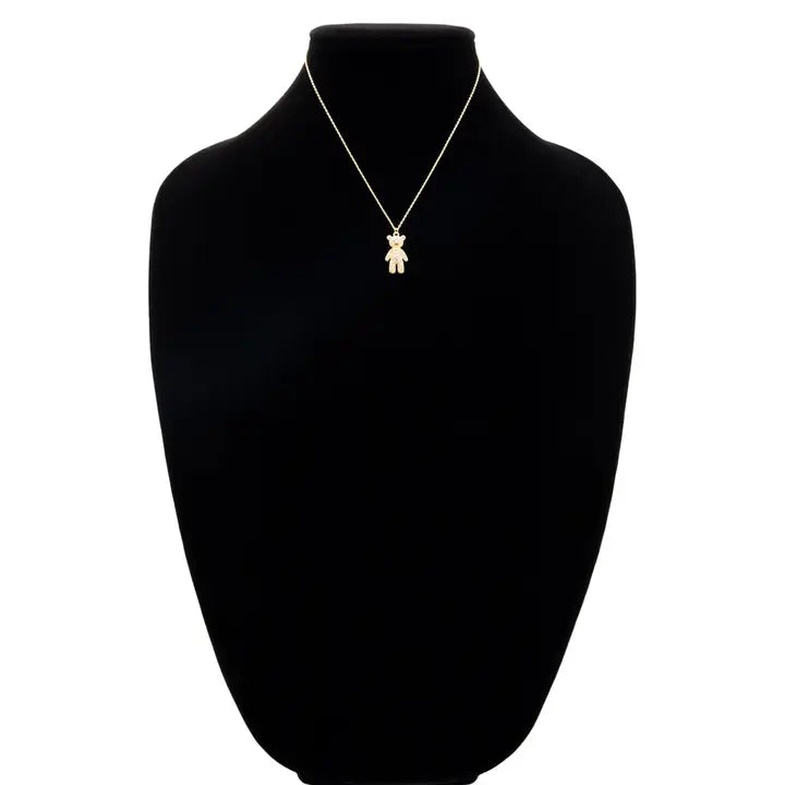 Crystal Teddy Bear Pendant Necklace