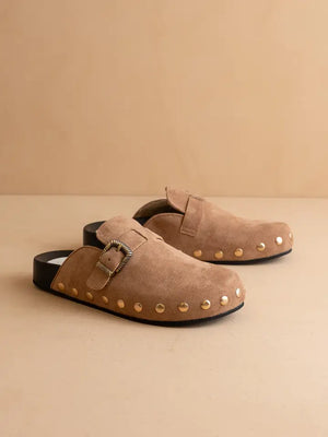 Oasis Society Toni Latte Studded Buckle Clog