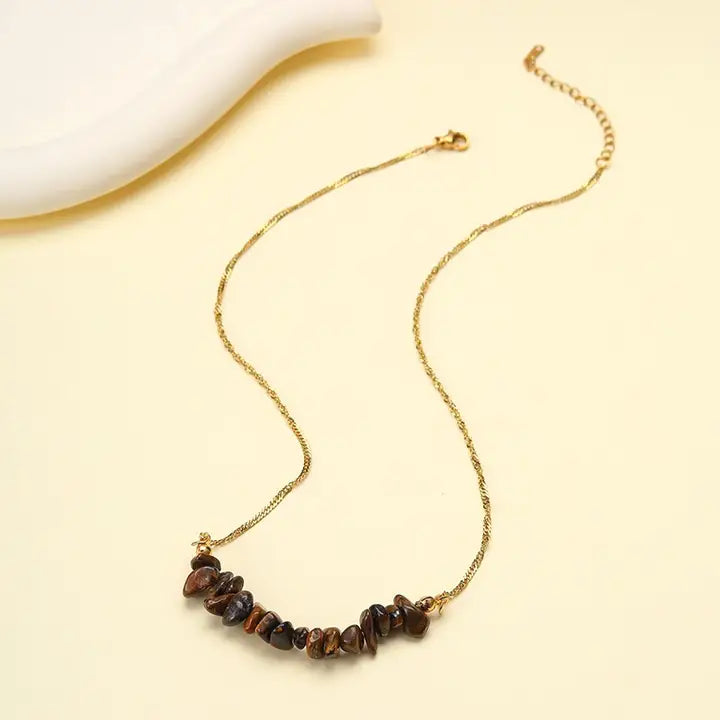 Stainless Steel Tiger Eye Stone Necklace