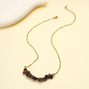 Stainless Steel Tiger Eye Stone Necklace
