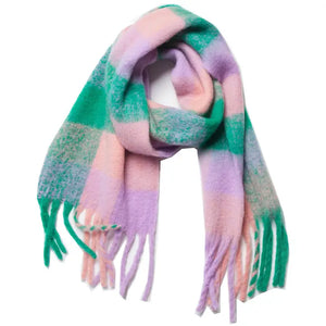 Chunky Plaid Mohair Scarf