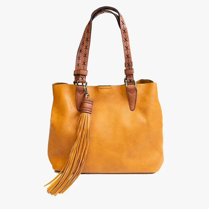 Jen & Co Aliza Large Tassel 2 in 1 Satchel