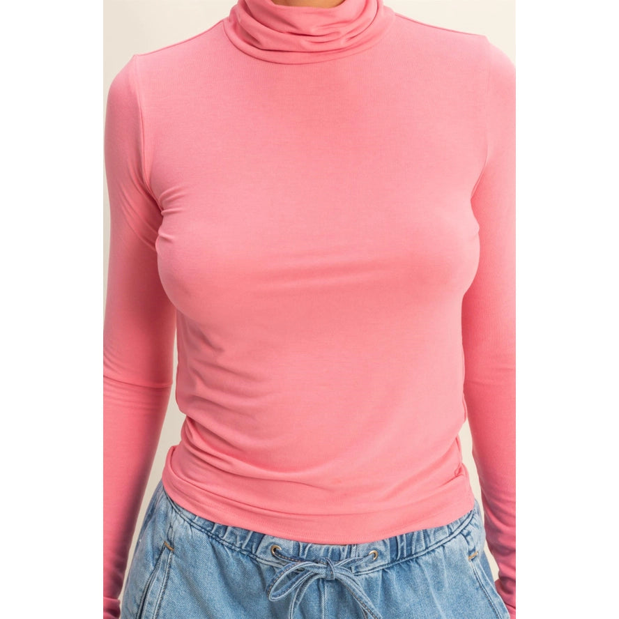 Turtleneck Long Sleeve Fitted Top