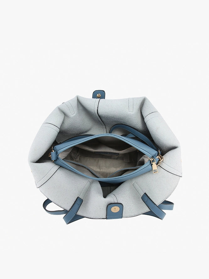 Jen & Co Celeste Distressed Hobo w/ Dual Handles