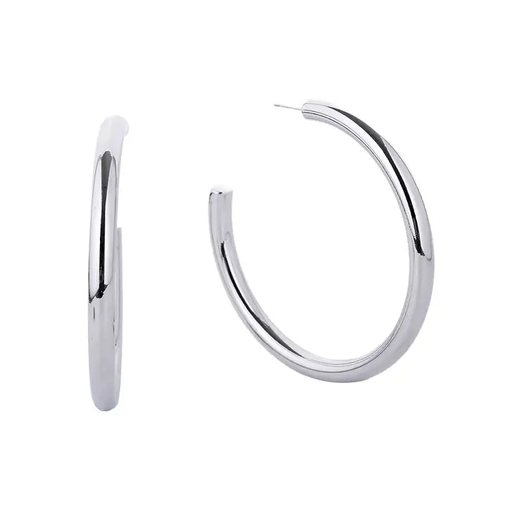 14K Gold Dipped Post Hoop Earrings