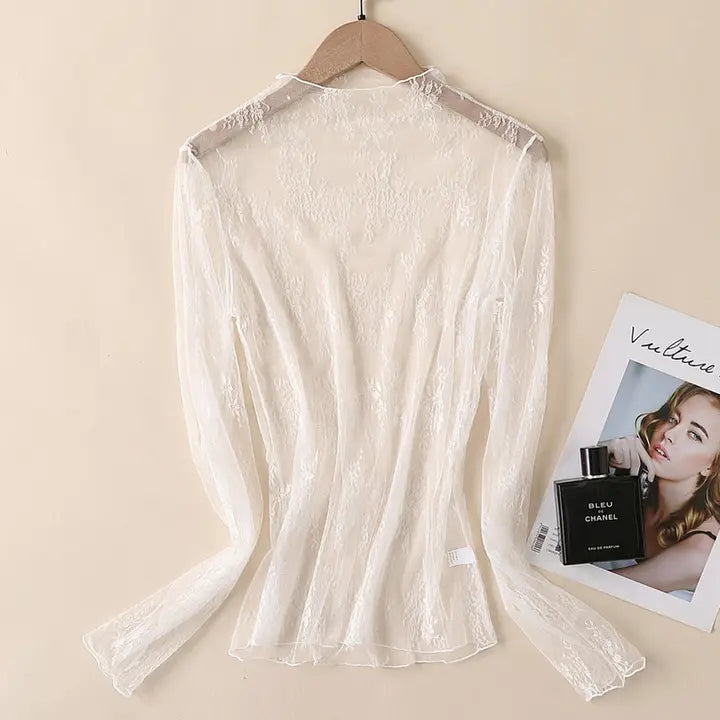White Lace Layering Top