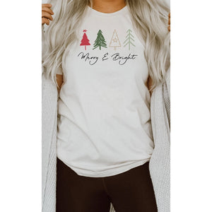Merry and Bright Christmas Tree Tee