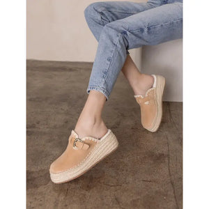 Almond Espadrille Clog w/ Western Buckle