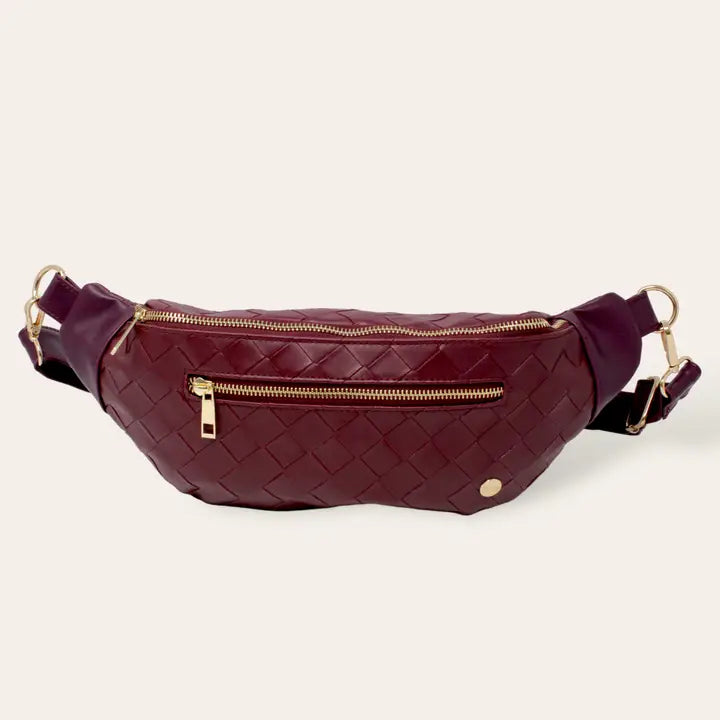 Plum Woven Belt Bag