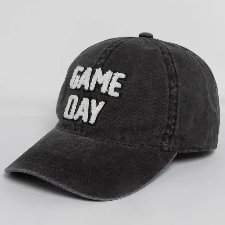 Gameday Embroidered Patch Cotton Baseball Cap - Black