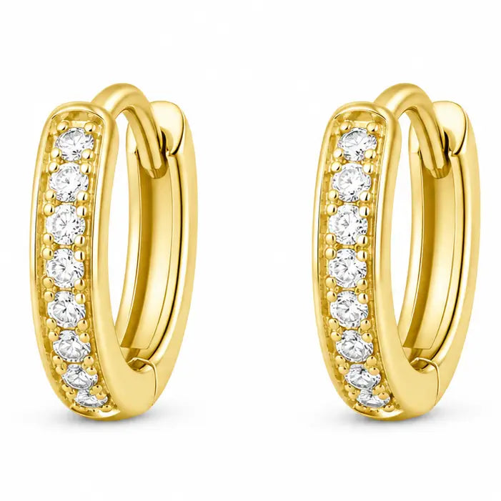 Sahira Maria Pave Gold Huggies