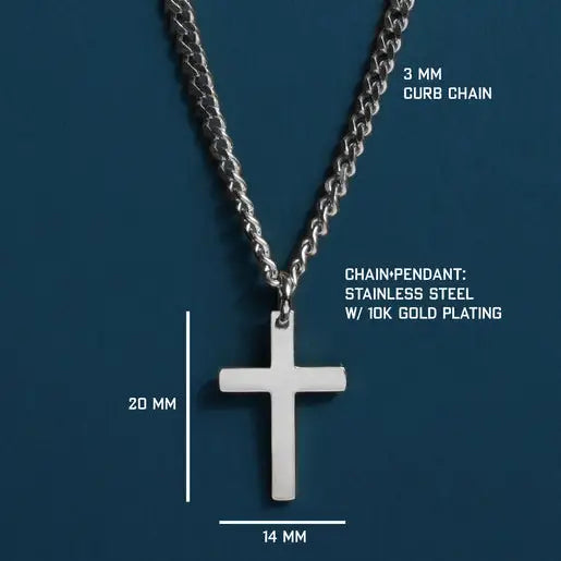 Men's Waterproof Stainless Steel Cross Necklace