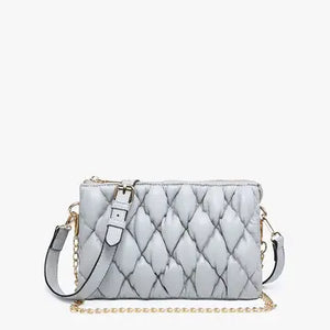 Jen & Co Izzy Puffer Quilted Crossbody w/ Chain