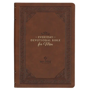 Faux Leather Devotional Bible for Men - Chestnut