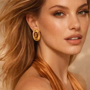 Sahira Sedona Tiger Eye Oval Studs