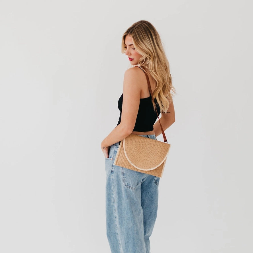 Turks & Caicos Rattan Crossbody Clutch