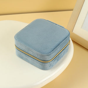 Blue Velvet Traveling Jewelry Case