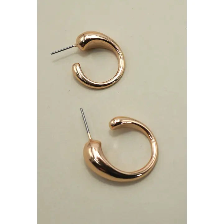 Gold Teardrop Huggie Hoop Earrings