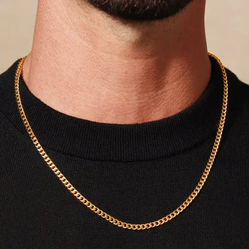Cuban Chain Necklace For Men - 4mm