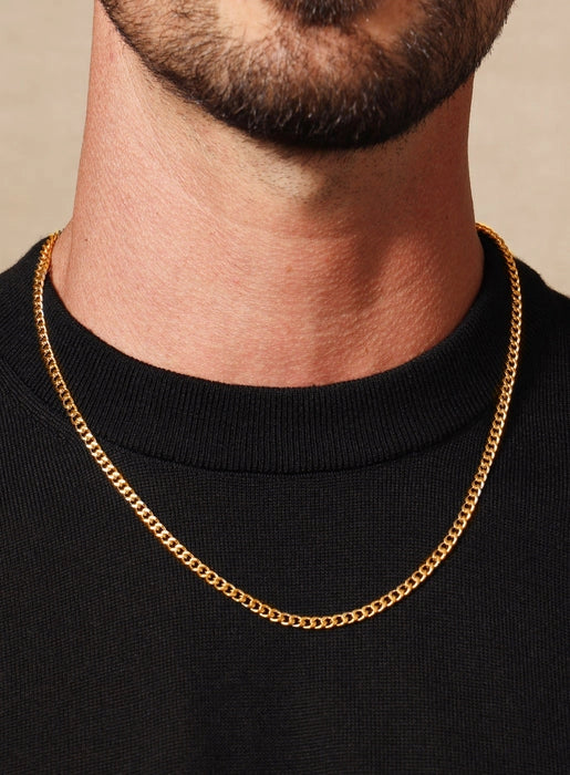 Mens 4 mm Cuban Chain Necklace