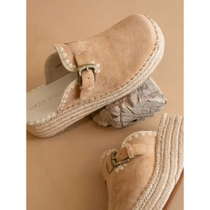 Almond Espadrille Clog w/ Western Buckle