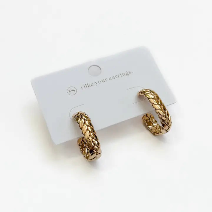 Pretty Simple Braided Oval Hoop Earrings