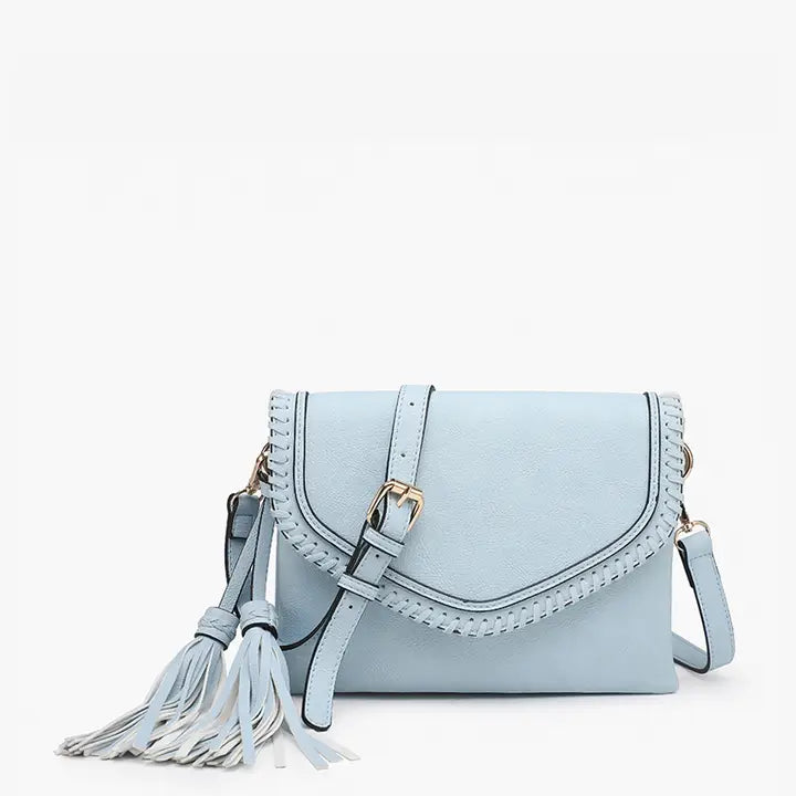 Jen & Co Sloane Crossbody w/ Whipstitch and Tassel