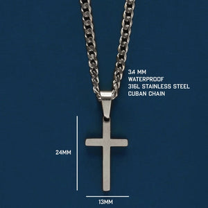 Mens Stainless Steel Cross Necklace