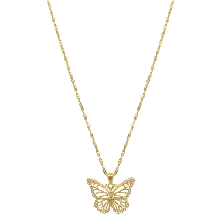 Pave Butterfly Necklace