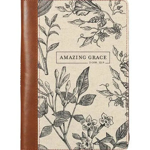 Amazing Grace Canvas & Faux Leather Journal