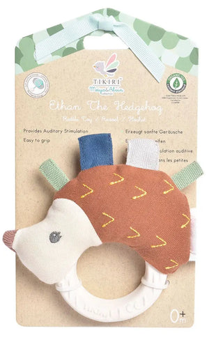 'Ethan the Hedgehog' Plush Rattle w/ Rubber Teether
